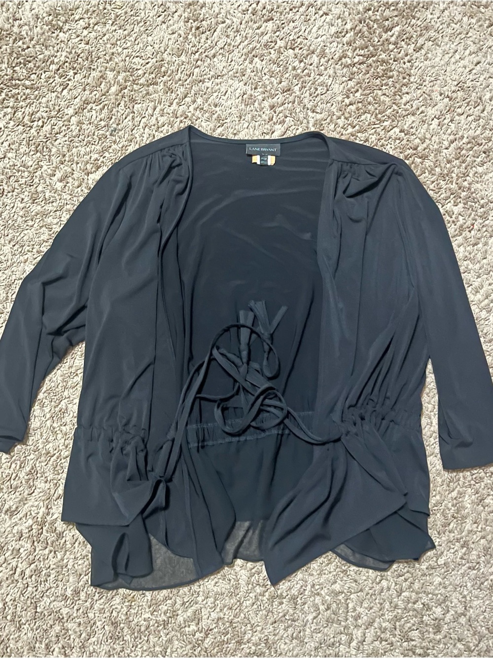 Lane Bryant Women's 22/24 Plus Size Black Wrap Style Drawstring Waist W Tassels